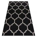 Covor sisal Floorlux 20608 marocani trellis negru si argintiu , 200x290 cm