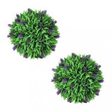 Set de 2 arbuști ornamentali artificiali, bilă cu lavandă, 30 cm, vidaXL