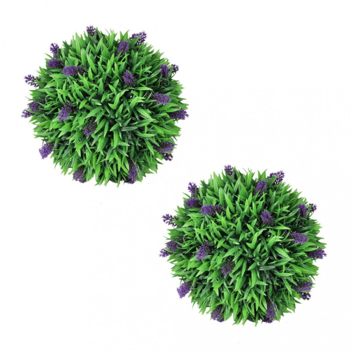 Set de 2 arbusti ornamentali artificiali, bila cu lavanda, 30 cm GartenMobel Dekor