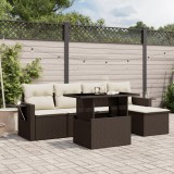 Gossi set canapele de gradina cu perne, 6 piese, maro, poliratan