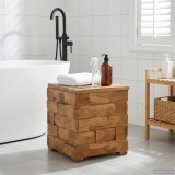 vidaXL Scaun cu Depozitare Maro 40,5 x 39,5 x 45 cm Lemn solid de tec 42015923