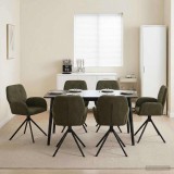 Cumpara ieftin Scaune de dining rotative 6 buc. Piele Suedata Sintetica