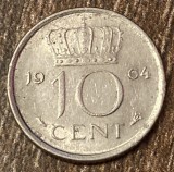 C50 - Moneda foarte veche - Olanda - 10 centi - 1964