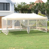 Cort pliabil pentru petrecere, pereti laterali, crem, 3x6 m GartenMobel Dekor, vidaXL