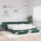 vidaXL Pat de zi cu extensie și sertare verde &icirc;nchis 100x200cm catifea 3196772