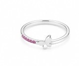 Cumpara ieftin Inel din Argint 925 Pink Butterfly , Design Delicat cu Cristale Zirconia