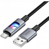Cablu Date si Incarcare USB-A - USB-C HOCO U144 Led, 18W, 1.2m, Negru