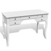 Birou Alb Stil Francez Antichizat vidaXL, 110x47x79 cm, Lemn MDF, 5 Sertare, Picioare Curbate