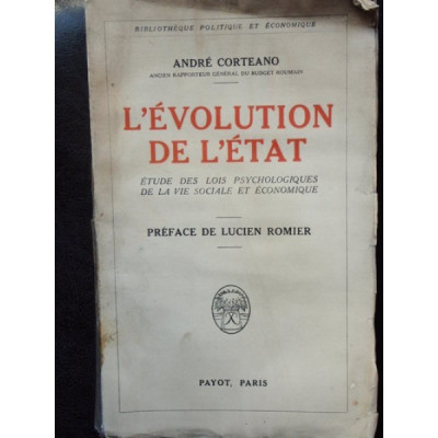 L&amp;#039;EVOLUTION DE L&amp;#039;ETAT - ANDRE CORTEANO foto