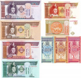 MONGOLIA lot 9 bancnote diferite UNC!!!
