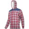 JACHETA FLANEL CU CAROURI CAPTUSITA / ROSU - XL