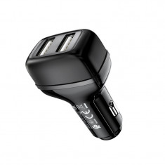 Incarcator Auto Hoco Leader 12 W, 2 x USB, 2.4A, negru foto