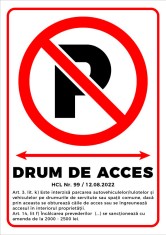 Semn pentru parcare interzisa drum de acces foto