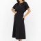 Rochie eleganta midi neagra, cu spatele gol si maneci cazute Diva