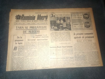 ZIARUL ROMANIA LIBERA 26 FEBRUARIE 1965 ALEGERI foto