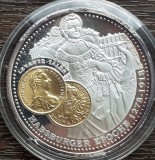 (A278) MEDALIE ARGINT AUSTRIA - 1000 ANI MONEDA IN AUSTRIA - EPOCA HABSBURGICA, Europa