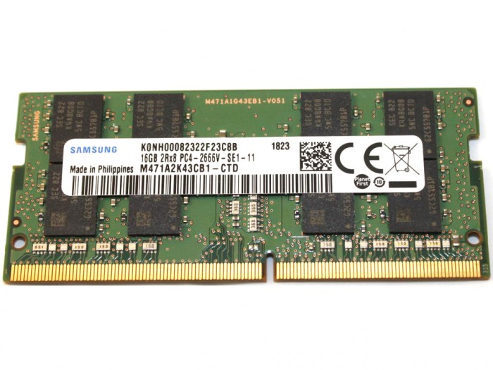 Memorie Laptop, Sodimm 16GB DDR4 2RX8 PC4-2666V M471A2K43CB1-CTD non-ECC, CL19, Samsung, bulk