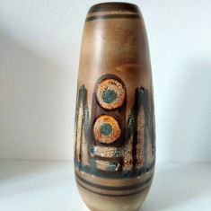 Vaza ceramica vintage Lapid Israel, Mid-Century Modern, 31cm inaltime