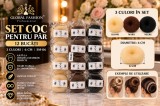 Set coc pentru păr, negru, maro, blond, 6 cm (12 buc.) SM-06