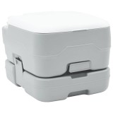 Toaletă Portabilă Camping vidaXL 10L Apă Curată + 10L Deșeuri, Gri, Plastic, Compactă