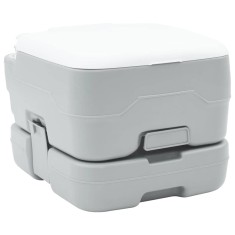 Toaletă Portabilă pentru Camping Gri și alb 41.5 x 36.5 x 30 cm