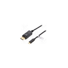 Cablu DisplayPort mufa, USB C mufa, {{Versiune}}, lungime 3m, {{Culoare izola&#355;ie}}, LOGILINK - UA0336