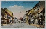 SIBIU , HELTAUERGASSE ( AZI STRADA N. BALCESCU ) , LOCUINTE MAGAZINE LA PARTER , CARTE POSTALA ILUSTRATA , 1918