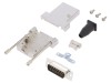 Conector D-Sub 15 pini Tată pe Cablu ENCITECH, Montare Lipire, Ecranat, Aliaj Zinc, Negru