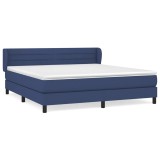 Cumpara ieftin Pat continental cu saltea, albastru, 160x200cm, material textil