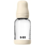 BIBS Baby Glass Bottle Silicone biberon anticolici cu suzetă din silicon Ivory 120 ml