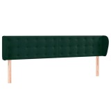 Cumpara ieftin Tablie de pat cu aripioare verde inchis 203x23x78/88 cm catifea