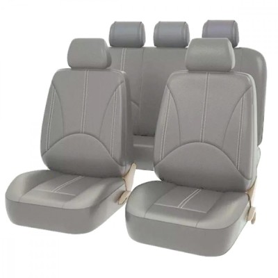 Set 11 huse scaun auto universale din piele ecologica gri, avx-ag338g foto