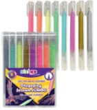 Set 8 pixuri gel Strigo Jumbo, neon + metalic, 0.8 mm