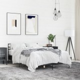 Cumpara ieftin Gossi cadru de pat, negru, 140x200 cm, lemn prelucrat si metal