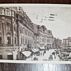 Carte postala, Calea Victoriei Piata Teatrului, Bucuresti 1921, circulata