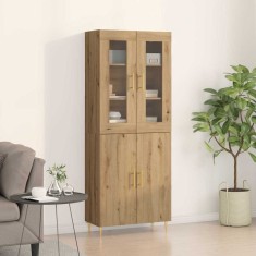 vidaXL Bufet 2 pcs stejar artizanal 69.5 x 34 x 180 cm Lemn compozit 3334347
