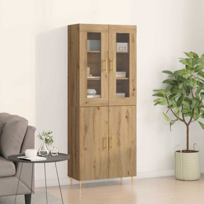 vidaXL Bufet 2 pcs stejar artizanal 69.5 x 34 x 180 cm Lemn compozit foto