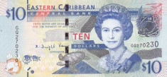 Bancnota Caraibe ( Eastern Caribbean ) 10 Dolari (2015) - P52b UNC foto