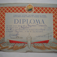 Diploma Comitetul pentru Cultura Fizica si Sport, 1953, tenis de masa