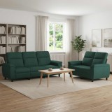 Cumpara ieftin Set de canapea 2 pcs Verde inchis Tesatura