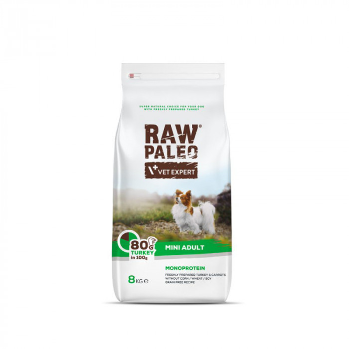 Hrana uscata, RAW PALEO CURCAN, adult, rase mici, 8 kg AnimaPet MegaFood