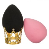 Set Bureți Machiaj, Model Picătură, Multicolor, Husă Coroană Aurie, 3 Bucăți