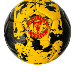 Minge fotbal Manchester United, negru galben, marime 5