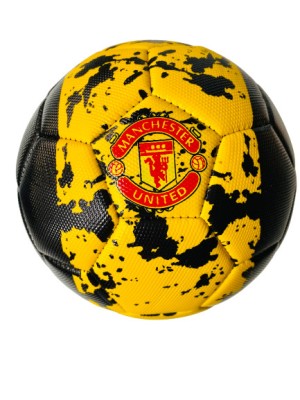 Minge fotbal Manchester United, negru galben, marime 5 foto
