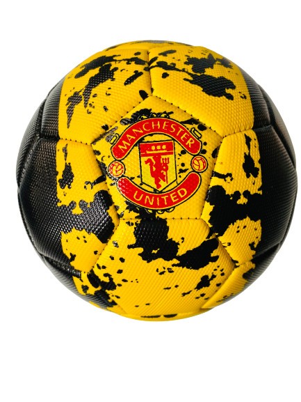 Minge fotbal Manchester United, negru galben, marime 5