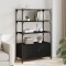 Gossi biblioteca cu 3 niveluri, negru, 70x30x109,5 cm lemn prelucrat