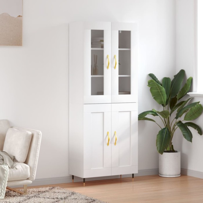 vidaXL Dulap &icirc;nalt, alb, 69,5x34x180 cm, lemn compozit
