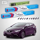 Cumpara ieftin Ștergătoare Honda Civic Tourer IX MK Estate 2014-prezent | Set Față și Spate Flat Premium &ndash; TeamCar&reg;