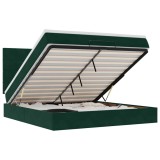 Cumpara ieftin Cadru de pat otoman cu saltele, catifea verde inchis 180x200cm