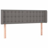 Cumpara ieftin Tablie de pat cu aripioare gri inchis 147x16x78/88 cm textil